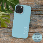 Anpassningsbar Söt Light Turcos Blue Färgad<br><div class="desc">Contemporary Light teal skalfoam oceblått färgad monogram cellfon fodral. Med utrymme att anpassa med ett namn-monogram eller initialer efter eget val. Vackra, moderna och coola täckmantel för den trendsättare som håller på att utvecklas och som älskar konst, artsy motif älskare som vill skydda sina mobila från damm och smuts, bära...</div>