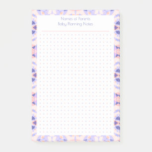 Anpassningsbar Söt Lila Dot Grid New mamma Baby Pl Post-it Block