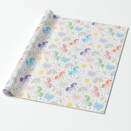 Anpassningsbar Söt Little Unicorns Wrapping Papper Presentpapper