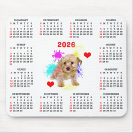 Anpassningsbar söt Morkie Hundkalender Musmatta