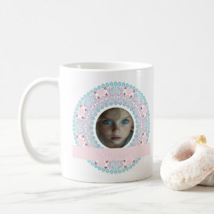Anpassningsbar Söt Pastel Rosa och Blue Mandala Ra Kaffemugg