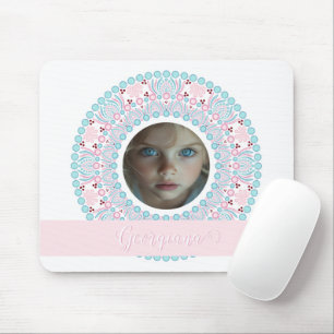 Anpassningsbar Söt Pastel Rosa och Blue Mandala Ra Musmatta
