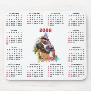Anpassningsbar Söt Pittie Hundkalender Musmatta