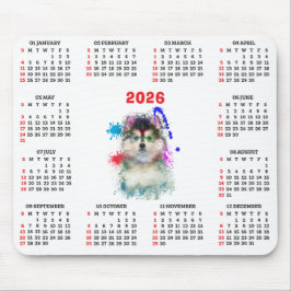 Anpassningsbar söt Pomsky Hundkalender Musmatta