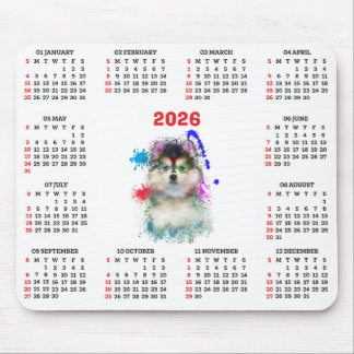 Anpassningsbar söt Pomsky Hundkalender Musmatta