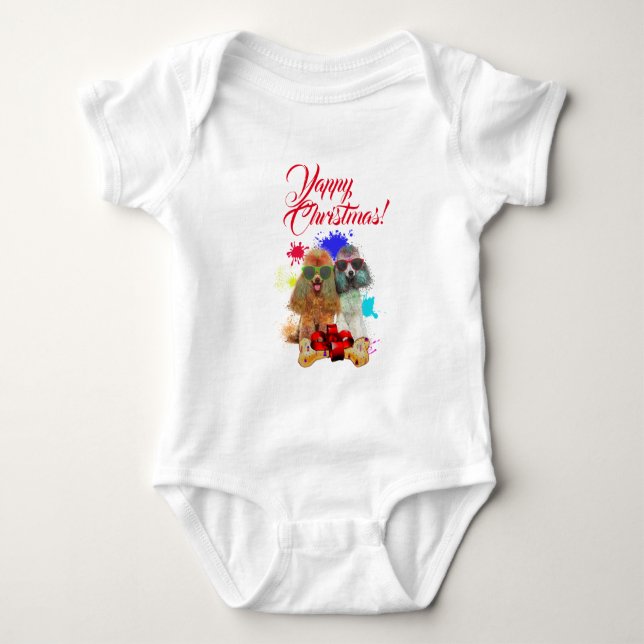Anpassningsbar Söt Pudel Hund Yappy Jul T Shirt (Framsida)