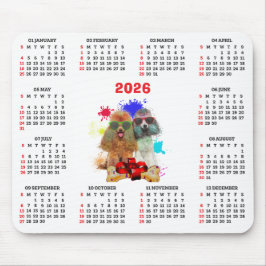Anpassningsbar söt pudel hundkalender musmatta