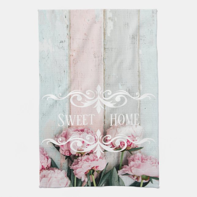 Anpassningsbar söt Rosa  av rostfritt trä Blommigt Kökshandduk (Vertikal)