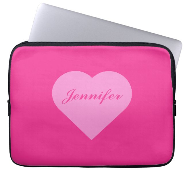 Anpassningsbar Söt rosa minimalistiskt kalligrafi- Laptop Fodral (Framsidan)