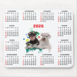 Anpassningsbar söt schnauzer hundkalender musmatta
