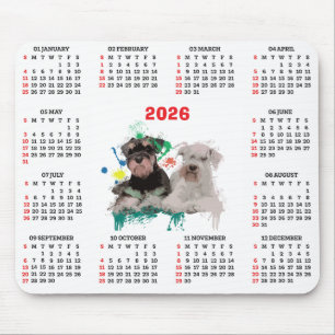 Anpassningsbar söt schnauzer hundkalender musmatta