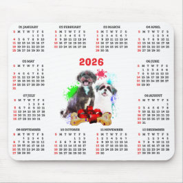 Anpassningsbar söt Shih Tzu hundkalender Musmatta