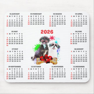 Anpassningsbar söt Shih Tzu hundkalender Musmatta