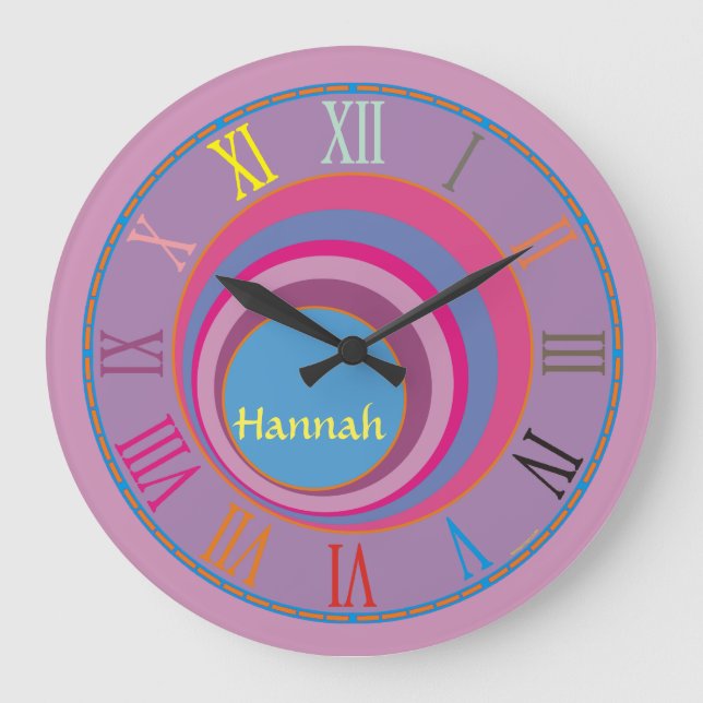 Anpassningsbar söt snurrcirklar tornado söt konst stor klocka (Framsida)