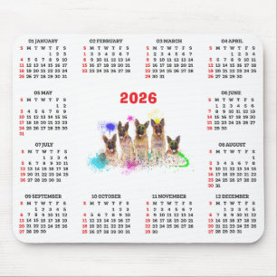 Anpassningsbar söt tysk schäferhundkalender musmatta