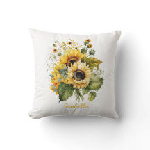 Anpassningsbar Söt Watercolor Solros Blommigt