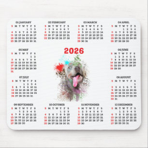 Anpassningsbar söt Weimaraner Hundkalender Musmatta