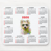 Anpassningsbar söt Westie-hundkalender