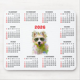 Anpassningsbar söt Westie-hundkalender Musmatta