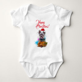 Anpassningsbar söt Yorkie-hund Yappy jul T Shirt