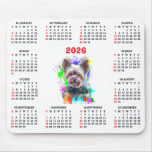 Anpassningsbar söt Yorkie Hundkalender