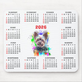 Anpassningsbar söt Yorkie Hundkalender Musmatta