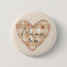 Anpassningsbar sött, rustiskt hjärta Tartan mönste Knapp