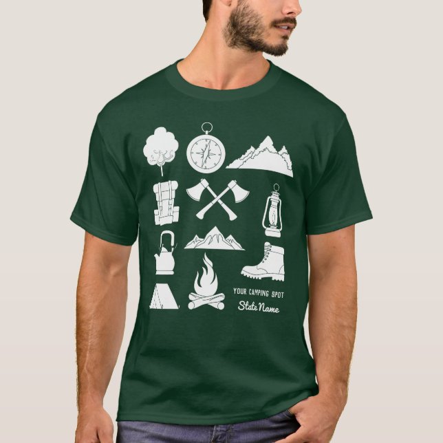 Anpassningsbar Souvenir Camping Collage Campers T Shirt (Framsida)