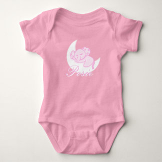Anpassningsbar sovande elefant baby bodysuit t shirt