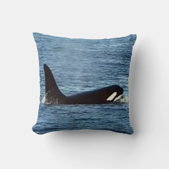 Anpassningsbar Späckhuggare "Aquarius" Orca Kudde (Framsida)