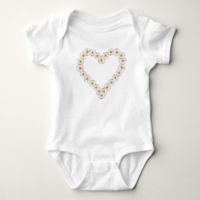 Anpassningsbar Spädbarn: Hjärtformad Daisy chain Tee (Framsida)