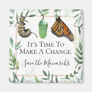 Anpassningsbar Spara av Monarch Butterflies-meddel Magnet