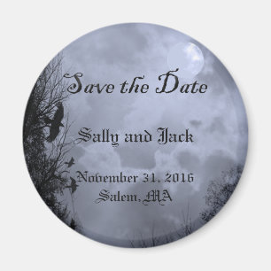 Anpassningsbar Spara datum Blått Halloween Himlar- Magnet