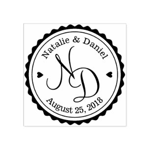 Anpassningsbar Spara datumet Bröllop Rubber Frimär Stämpel