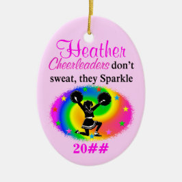 ANPASSNINGSBAR SPARKLING CHEERLEADER CHRISTMAS ORN JULGRANSPRYDNAD KERAMIK