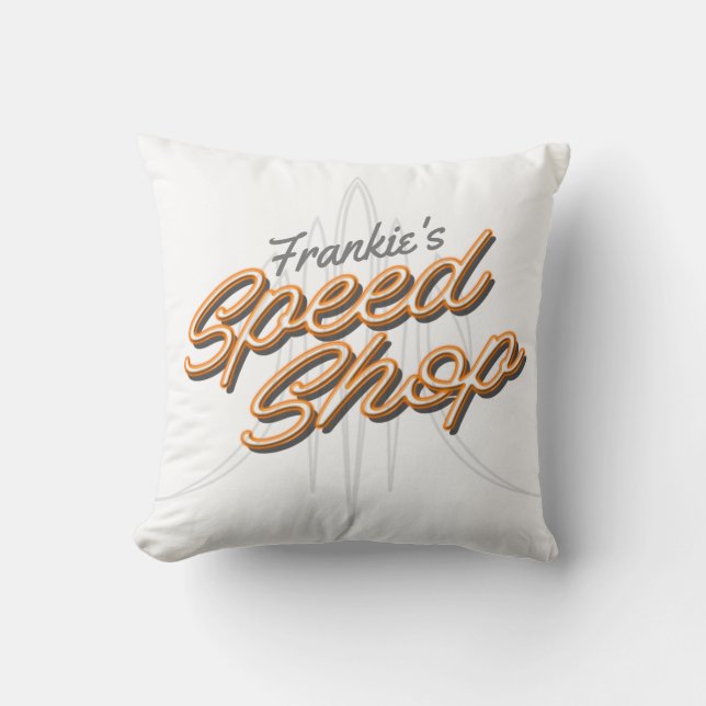 Anpassningsbar Speed Shop Pinstriping Hot rod Gara Kudde (Framsida)