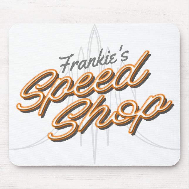 Anpassningsbar Speed Shop Pinstriping Hot rod Gara Musmatta (Framsidan)