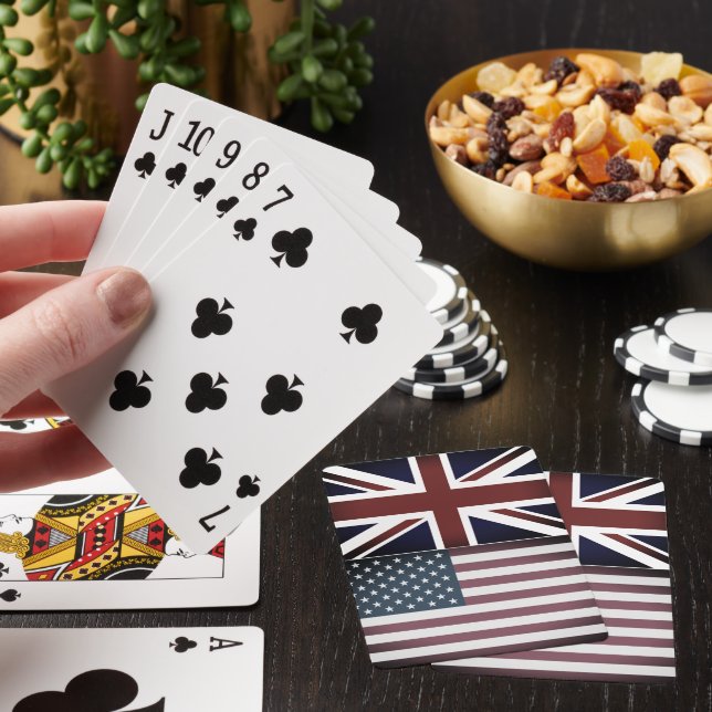 Anpassningsbar spelar kort med amerikanska och bri casinokort (På plats)