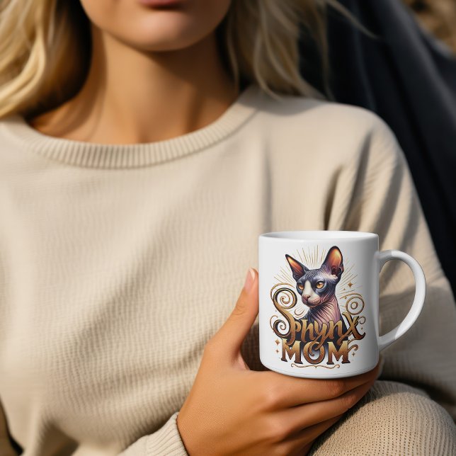 Anpassningsbar Sphynx Cat Mamma Mugg Mors dag (Sphynx Cat Mom Coffee Mug Mother's Day)