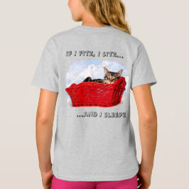 Anpassningsbar Spipande Grått Kitten i RödBasket b T Shirt