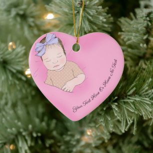 Anpassningsbar Spipande Rosa Kärlek Heart Julgransprydnad Keramik