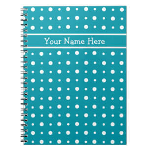 Anpassningsbar Spiral bärbar dator, vit Polka dots Anteckningsbok