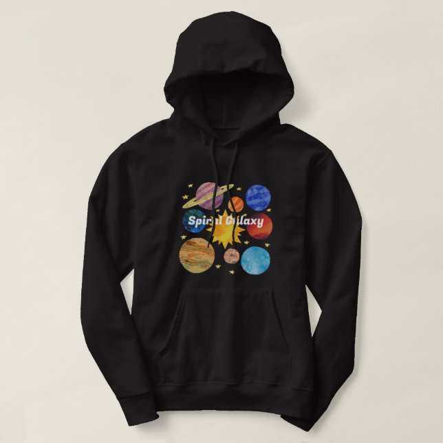 Anpassningsbar Spiral galaxy Kant Modern svarta un Hoodie (Design framsida)
