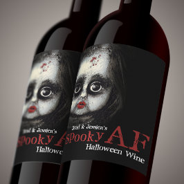 Anpassningsbar Spooky AF Halloween fest Vinflaska Etikett