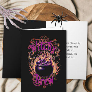 Anpassningsbar Spooky Witches Brew Vintage Happy h Kort