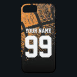 Anpassningsbar sportbasketbollerskiffer iphone cas<br><div class="desc">Anpassningsbar sportbasketbollens iphone case. Personlig iPhone-hölje med ateltisk orange-basketdesign. Anpassadets bakgrund färg bakom vintagens foto. Anpassningsbar med high school team namn,  monogram,  roligt citat,  slogan osv. Cute-födelsedagspresent för sportiga pojkar och flickor. Gör en till pappa,  mamma,  tränare,  flickvän,  pojkvän,  kamrater osv.</div>