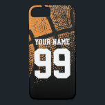 Anpassningsbar sportbasketbollerskiffer iphone cas<br><div class="desc">Anpassningsbar sportbasketbollens iphone case. Personlig iPhone-hölje med ateltisk orange-basketdesign. Anpassadets bakgrund färg bakom vintagens foto. Anpassningsbar med high school team namn,  monogram,  roligt citat,  slogan osv. Cute-födelsedagspresent för sportiga pojkar och flickor. Gör en till pappa,  mamma,  tränare,  flickvän,  pojkvän,  kamrater osv.</div>