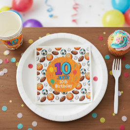 Anpassningsbar Sports 10:e Födelsedagsfesten Napki Pappersservett