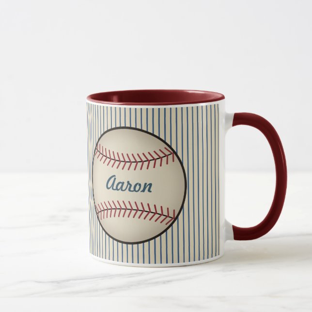 Anpassningsbar Sports Baseball Coffee Mugg Gift (Höger)