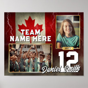 Anpassningsbar Sports Memory Mall Canada Flagga Poster